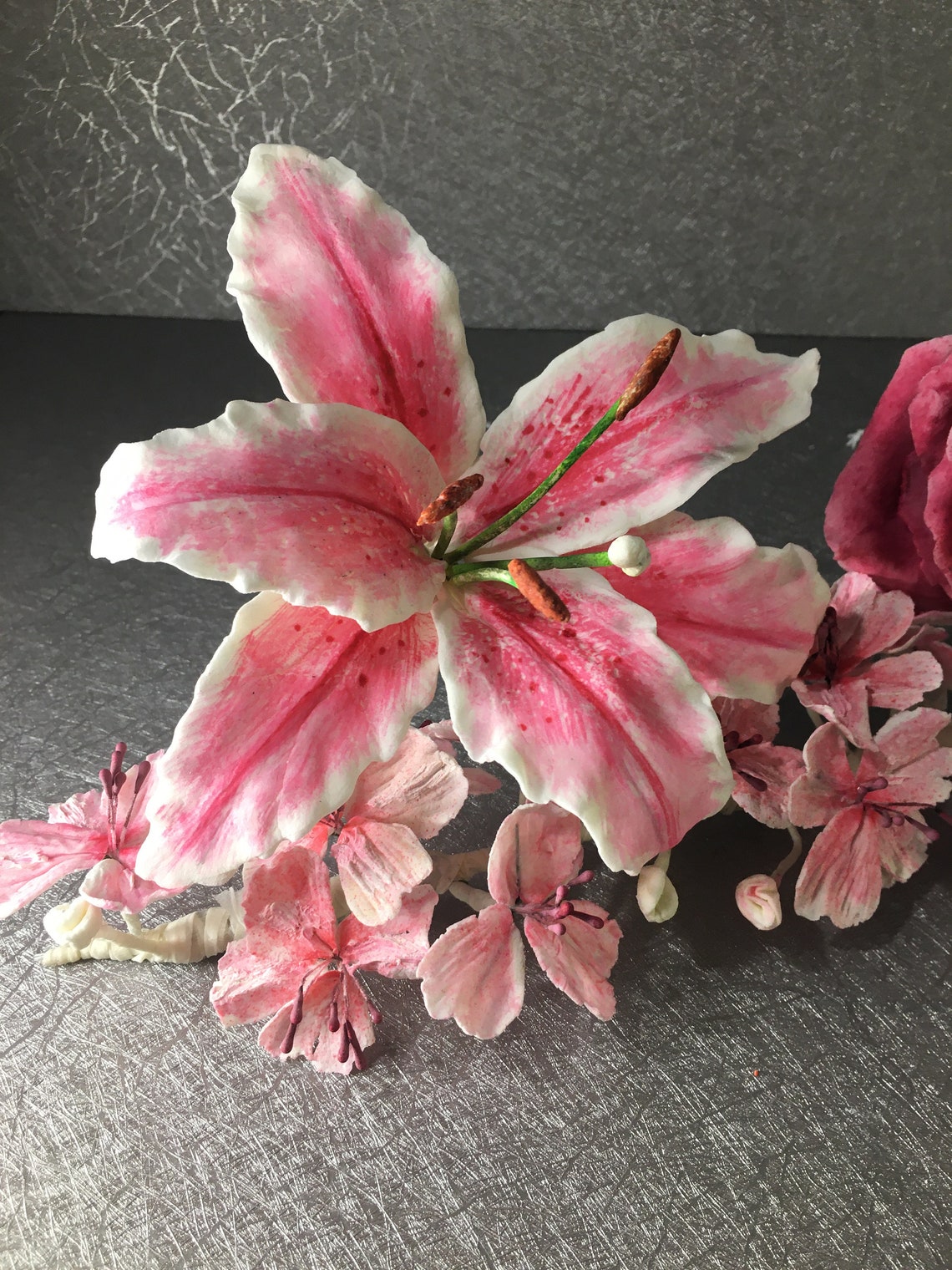 Sugar Craft Flower Set ArrangementLarge Lily FlowerApple Etsy