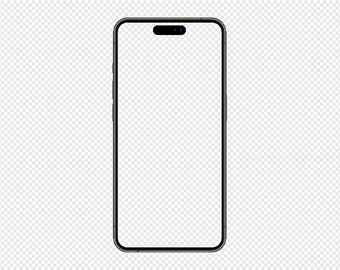 iPhone 15 Pro Rahmen mit transparentem Screen, PNG Bild