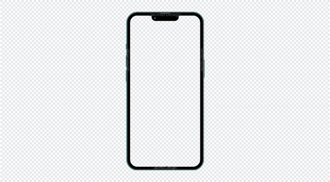 IPhone 13 Frame With Transparent Screen in Sierra Blue PNG Color Etsy