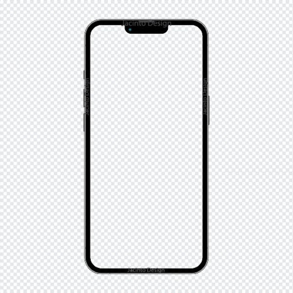 iPhone 13 frame with transparent screen in Graphite PNG color