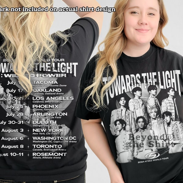 Ateez Towards the light world tour 2024 tshirt ateez tour shirt