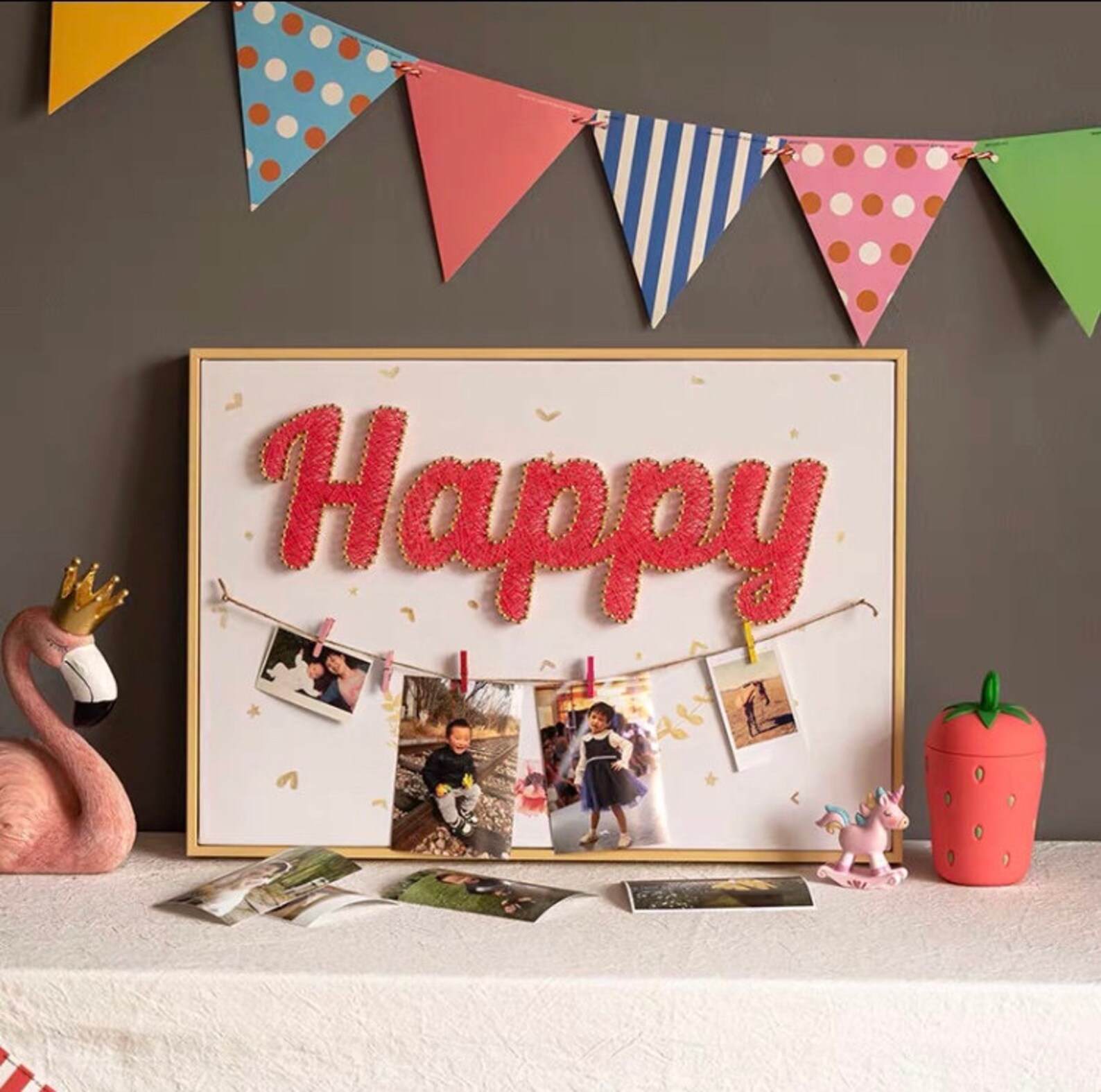 DIY String Art Photo Collage Board Family Picture Frame Etsy