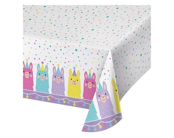 Llama Tablecloth,Llama Party Decorations, Llama Birthday, Llama Baby Shower, Llama Party Decor, Llama Party Table Cover