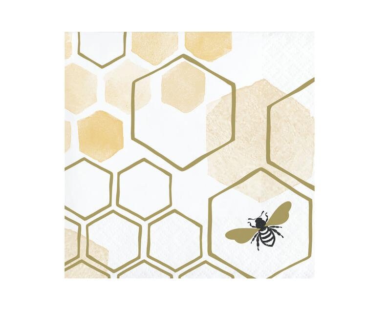 Small Gold Bee Napkins Bee Baby Shower Bumble Bee Baby Shower Gold Bee party Theme Gold Bee Napkins Bee Birthday Napkins