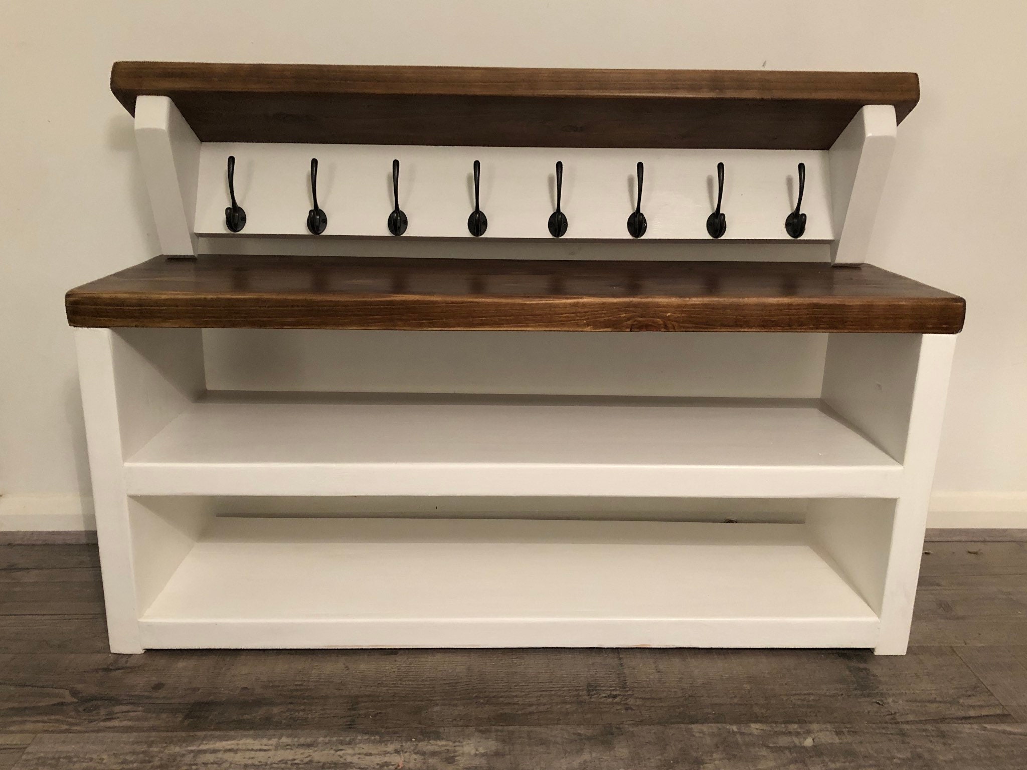 Gancho de abrigo hecho a mano y almacenamiento de zapatos con | Etsy