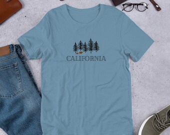 California Trees - Short-Sleeve Unisex T-Shirt | Bear | California Shirt | Cali Shirt | Trees Shirt | Gift for Her Him Friend | Souvenir
