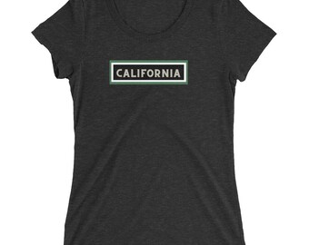 California Green Tag Ladies' short sleeve t-shirt | California Flower | California Shirt | Cali Shirt | Gift for Her | Souvenir