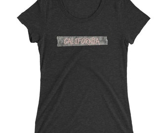 California Pink Tape Ladies' short sleeve t-shirt | California Flower | California Shirt | Cali Shirt | Gift for Her | Souvenir