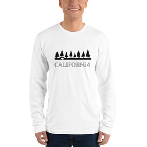 California Trees Long sleeve t-shirt | Bear | California State Shirt | Cali Shirt | Trees Shirt | Black and White Shirt
