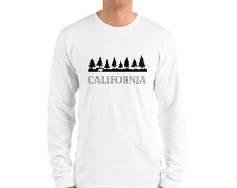 California Trees Long sleeve t-shirt | Bear | California State Shirt | Cali Shirt | Trees Shirt | Black and White Shirt