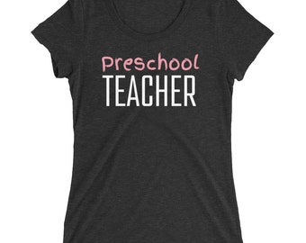 Tshirt d’enseignant préscolaire, cadeau pour enseignant, préscolaire, cadeau d’enseignant, cadeau pour enseignant, cadeau pour elle, thème de l’éducation