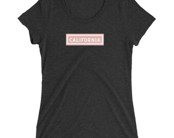 California Pink Tag Ladies' short sleeve t-shirt | California Flower | California Shirt | Cali Shirt | Gift for Her | Souvenir