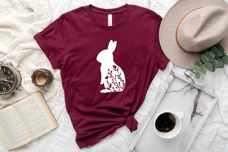 Spring Shirt Animal Lover Bunny Shirt Easter Gift Easter Bunny Easter Shirt Floral Rabbit Shirt Nature Lover Tee Floral Bunny Shirt