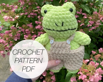 Jorge the Frog, Crochet Pattern PDF || PATTERN ONLY, digital download, beginner to intermediate crochet pattern, amigurumi pattern