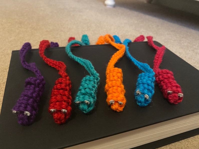 Crochet Bookworm Bookmarks
