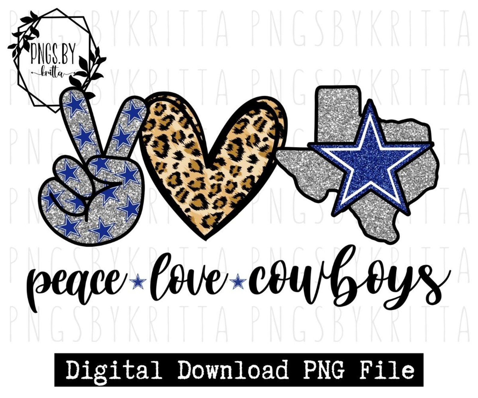 Peace Love Dallas Cowboys Digital Download PNG Sublimation | Etsy