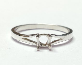Semi Mount Ring setting 5,6,7,8,9,10 mm Round Engagement Ring Setting Solitaire Ring Blank Sterling Silver Round Ring Blank Setting