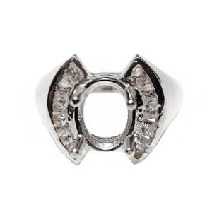 925 Silver 7x9 mm oval Semi Mount Engagement Ring Blanks 7x9 mm oval Semi Mount Ring Setting Large Oval Ring Setting  Ring Blank Setting