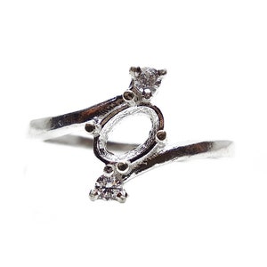 Sterling Silver 4x6 mm Oval Twist Ring Blanks 4x6 mm Oval Twist Ring Setting  Blank Twist Semi Mount Ring Ova Promise Ring Blanks