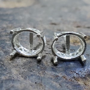 Silberohrstecker Rohlinge 8x10 mm Ovale Halbmontierte Ohrstecker Sterling Silber Ohrstecker Rohlinge 8x10 mm Oval Ohrringe Rohlinge zur Schmuckherstellung