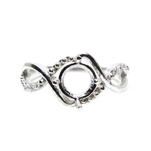 Sterling Silver 6 mm Round Ring Blanks 6 mm Round Ring Setting Round Solitaire Blanks Simple 6x6 mm Round Semi Mount Ring Blanks