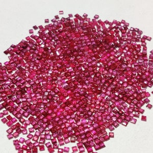 Natural Ruby Square Cut Mixed Lot Ruby Loose Ruby Gemstone For Jewelry Making AAA Grade Ruby Gemstone 1.8 mm to 2.2 mm Square Cut Stones