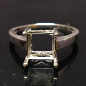 Silver 8 mm Square Semi Mount Ring Setting 925 Silver 8 mm Square Semi Mount Engagement Ring Blanks