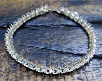 Semi Mount Bracelet 4 mm Round Bracelet Blank Round Tennis Bracelet Blanks Sterling Silver Semi Mount Bracelet Silver Bracelet Blank