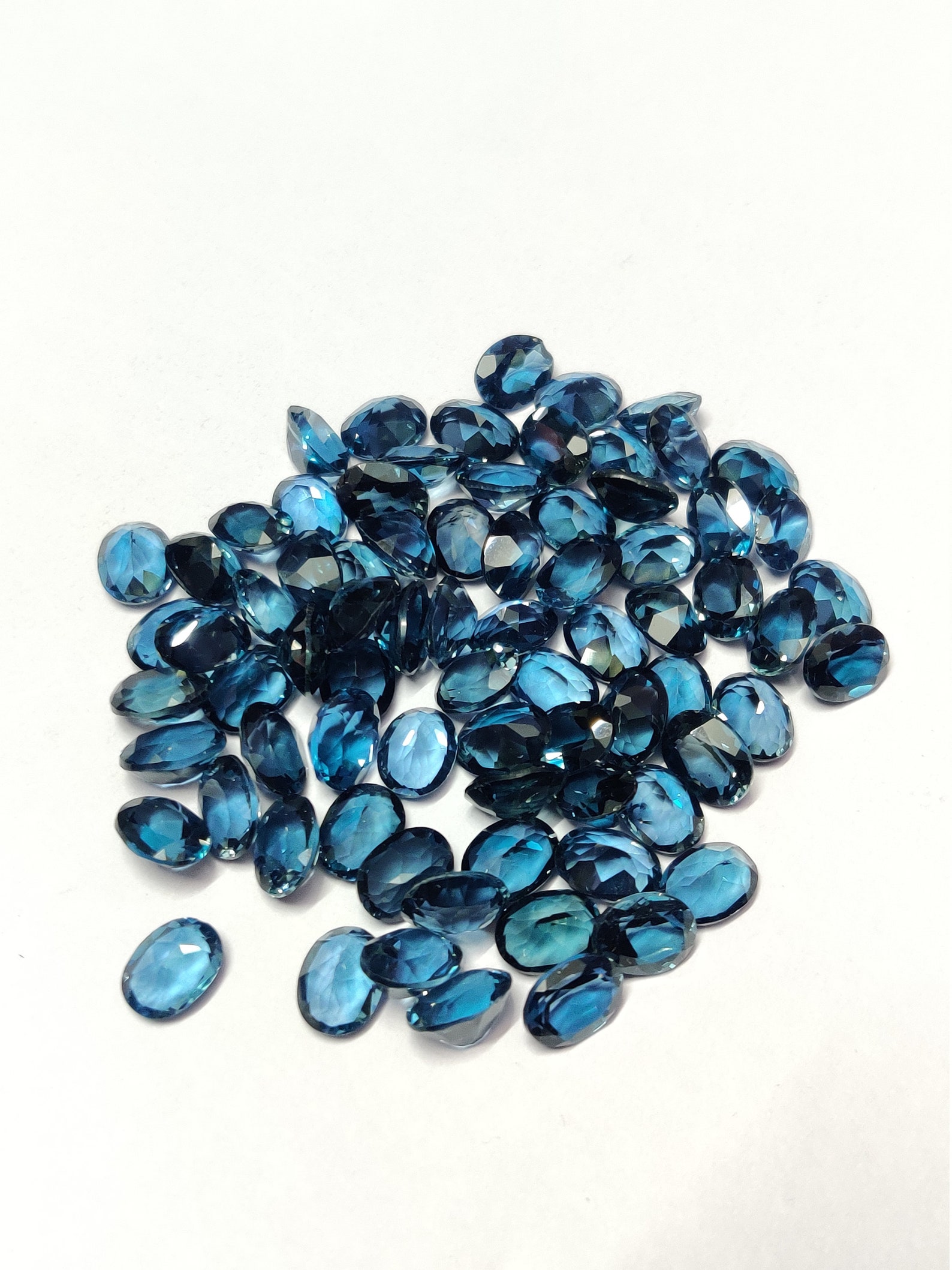 London Blue Topaz Gemstone 6x8 mm Oval Cut Blue Topaz Loose Etsy