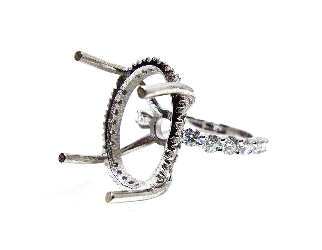 Sterling Silver 10x14 Mm Oval Engagement Ring Setting 925 Silver