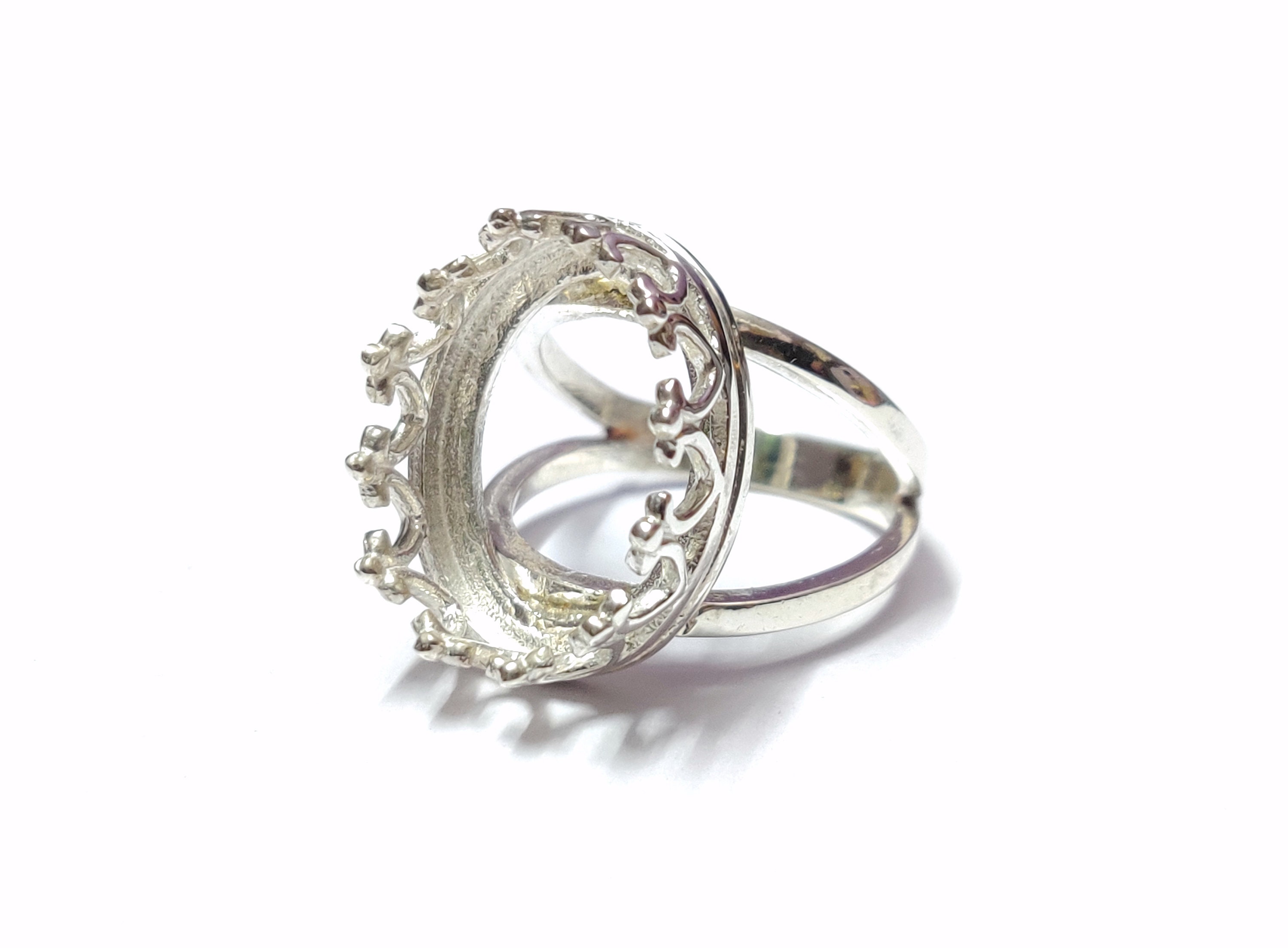 Semi Mount Ring Setting 925 Silver Oval Semi Mount Ring Etsy