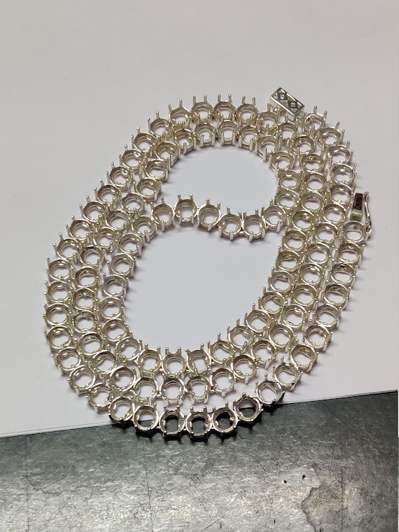 Tennis Chain Silver 6 Mm Round Tennis Chain Mounts 925 Silver