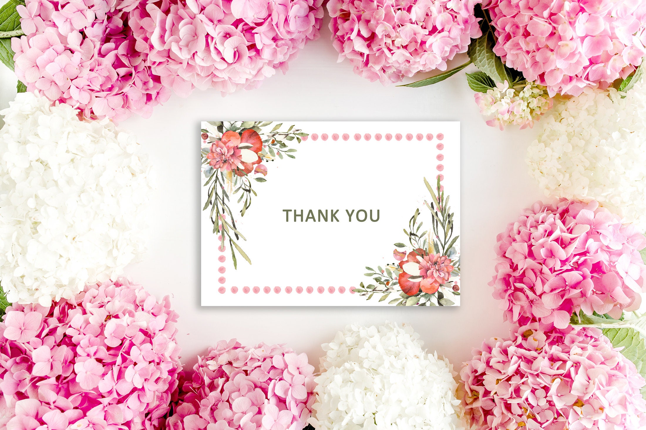 Hochzeit Dankeschön Karte druckbare/Floral - Etsy.de