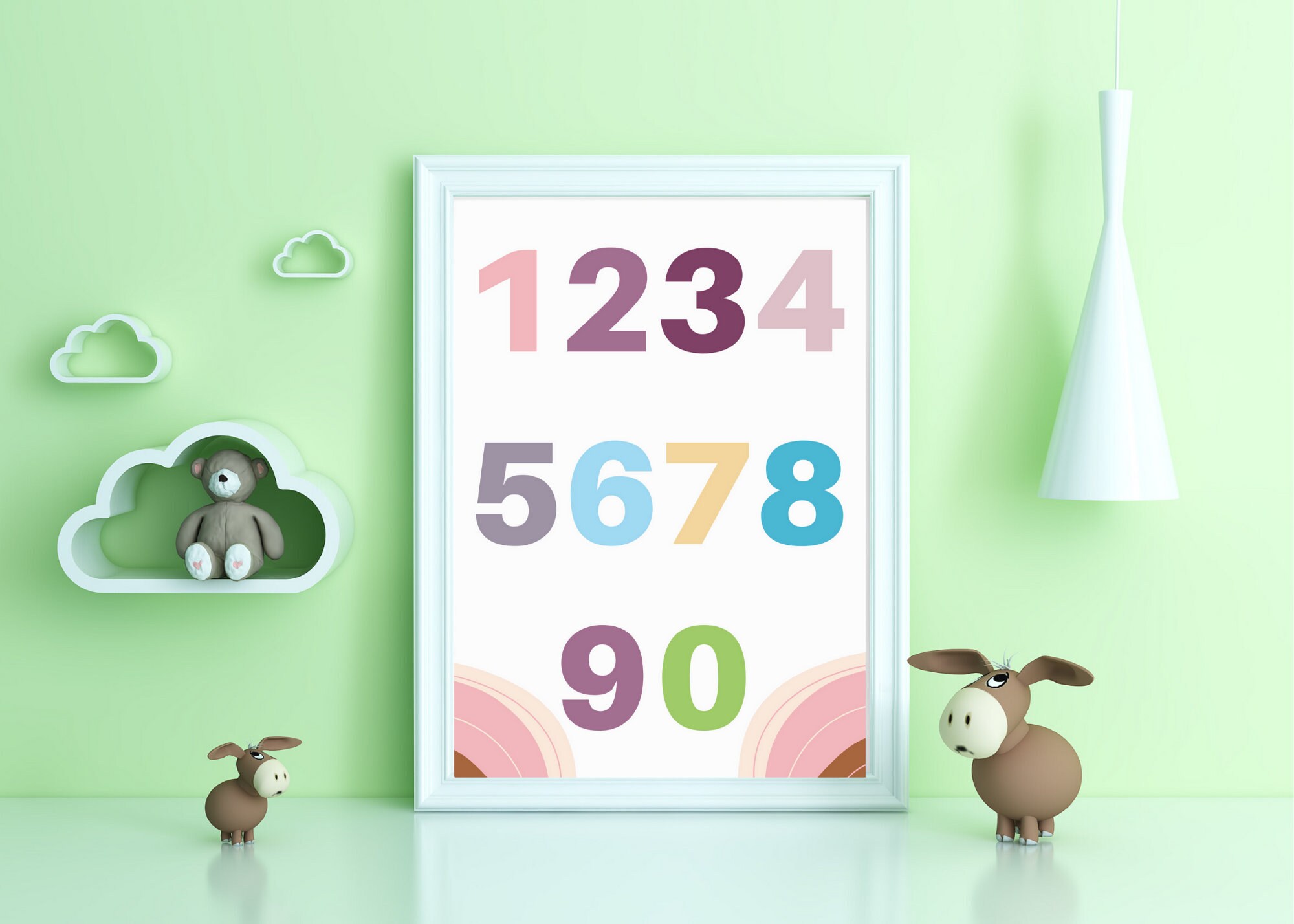 Printable English Alphabet Numbers Chart Posternursery Education Study