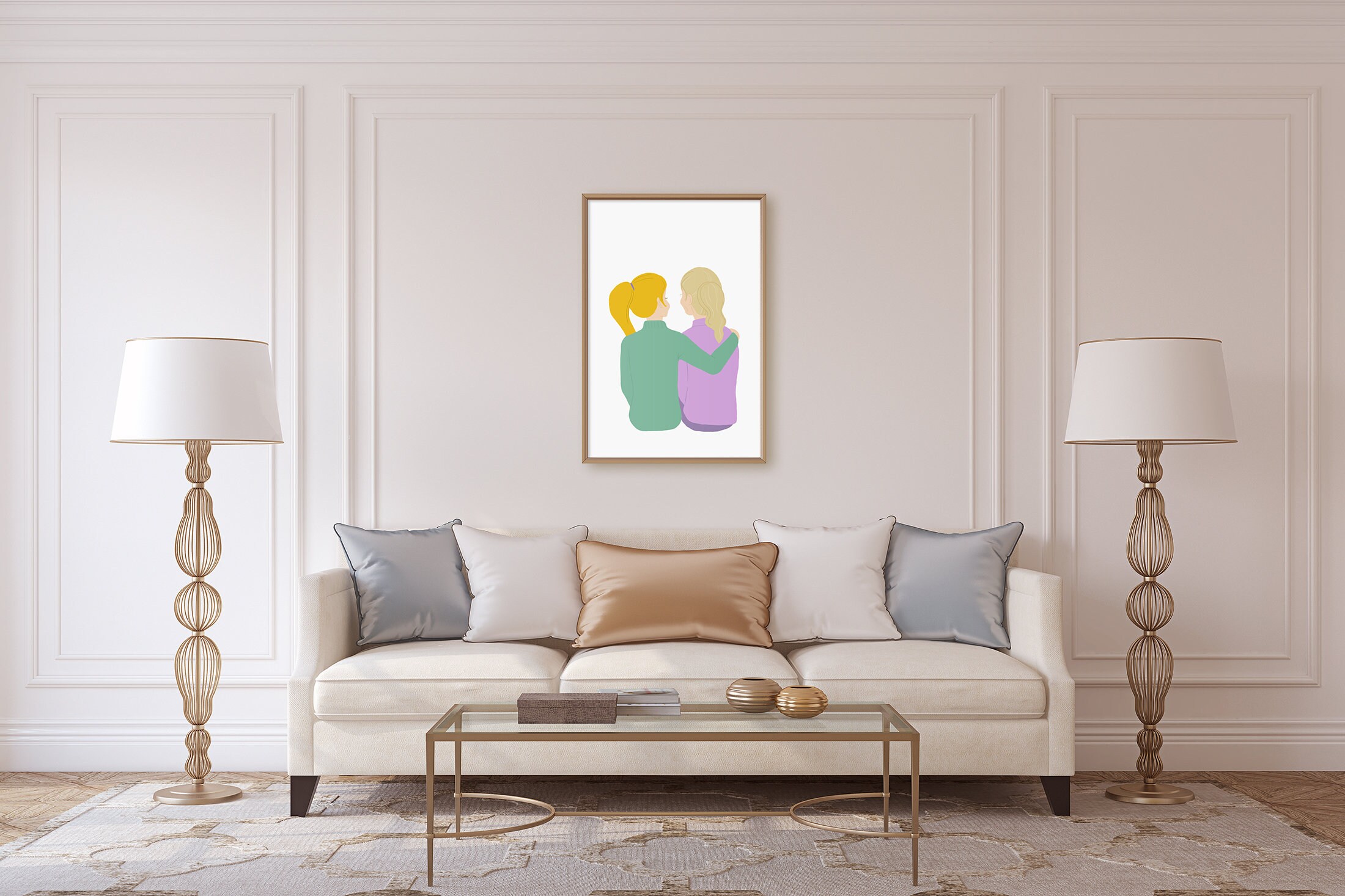 Printable Minimalist Mother and Daughter Wall Decormothers Day Birthday ...