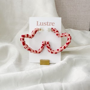 Heart Shaped Hoops | Handmade Polymer Clay Earrings | Clay Hoop Earrings | Lightweight Hoops | Nickel Free | Lead Free