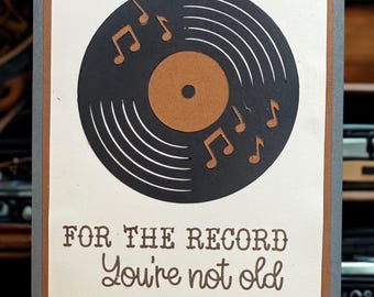 Vintage Vinyl Record Birthday Card