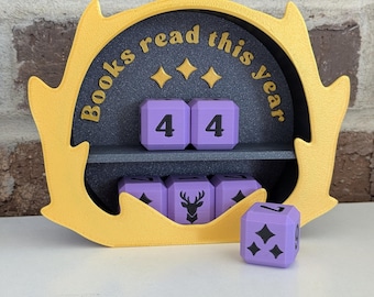 Dice Book Tracker Reading Tracker Physical Number Counter Bookshelf Decor