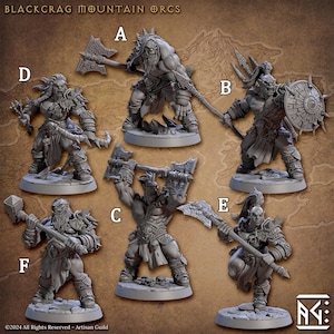 Blackcrag Mountain Orcs Fantasy Tabletop Miniature | Artisan Guild Orc Kit 1