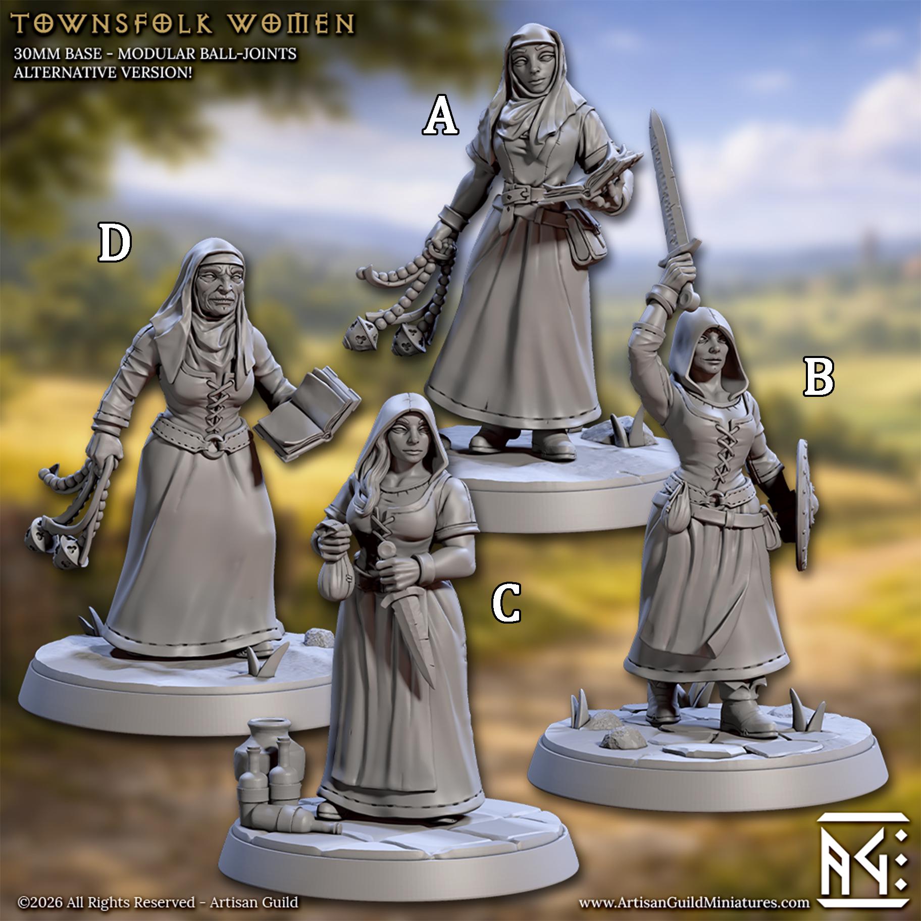 Villagers & Townsfolk Vol. 1 Fantasy Tabletop Miniature Set | Artisan ...