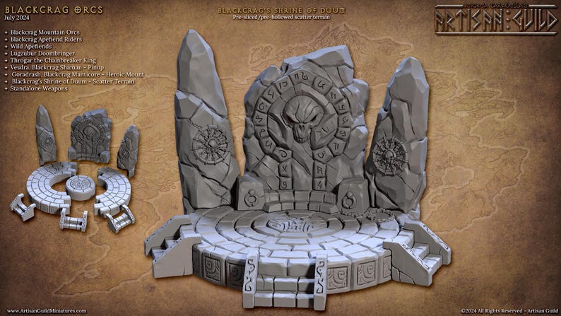 Blackcrag Mountain Orcs Fantasy Tabletop Miniature | Artisan Guild Shrine