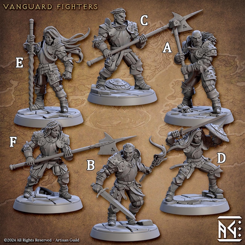 Vanguard Fighters Tabletop Miniatures | Artisan Guild Fighters Kit 1