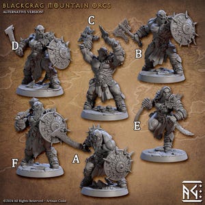 Blackcrag Mountain Orcs Fantasy Tabletop Miniature | Artisan Guild Orc Kit 2