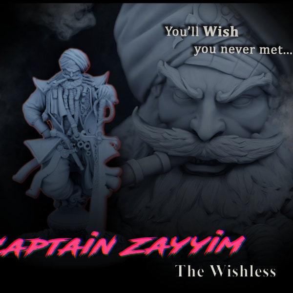 Dread Captain Zayyim, The Wishless Tabletop Miniature - Hunt For The Last Sea Angel