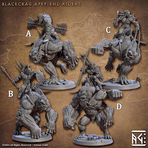 Blackcrag Mountain Orcs Fantasy Tabletop Miniature | Artisan Guild Riders Kit 1