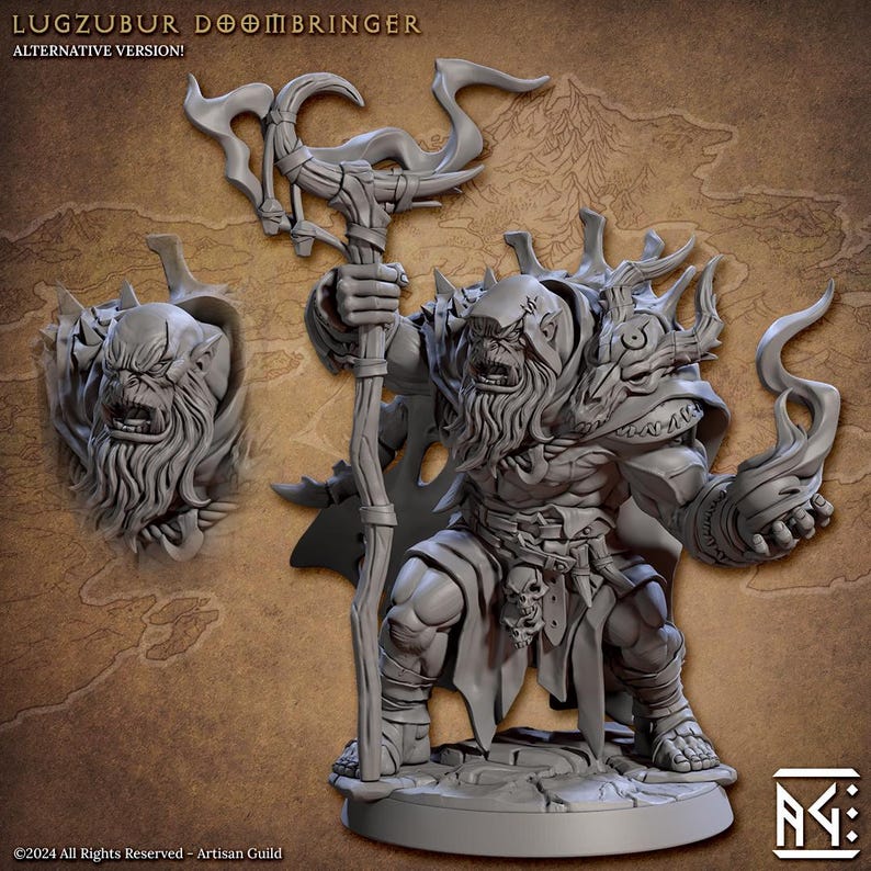 Blackcrag Mountain Orcs Fantasy Tabletop Miniature | Artisan Guild Lugzubur