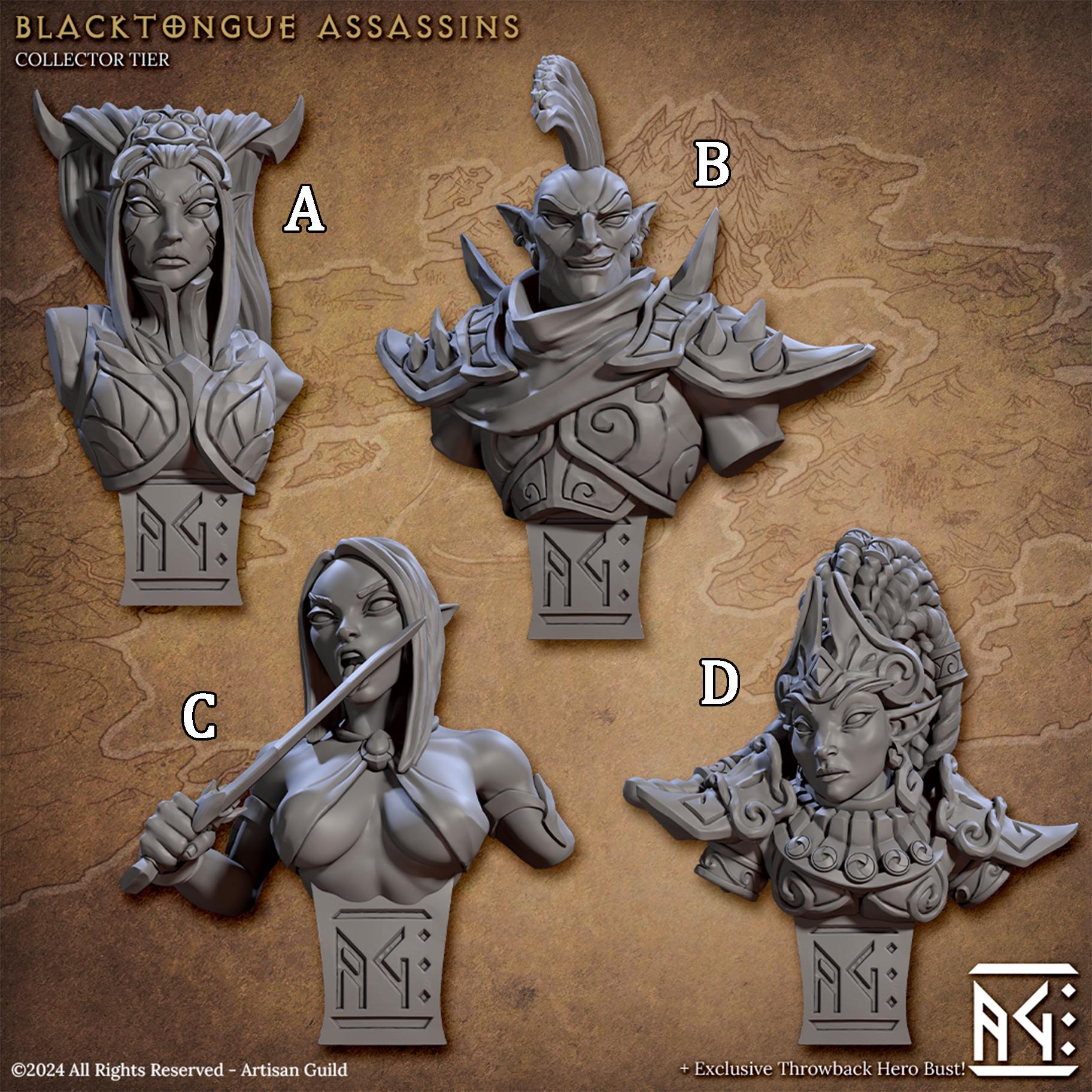 Blacktongue Assassins Fantasy Tabletop Miniature Set | Artisan Guild - Etsy