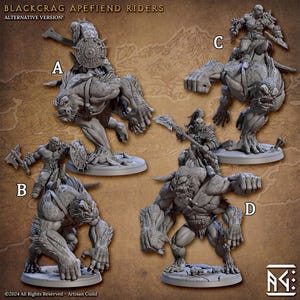 Blackcrag Mountain Orcs Fantasy Tabletop Miniature | Artisan Guild Riders Kit 2