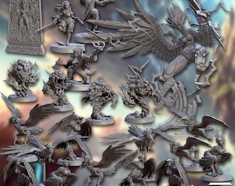 Raid at the Temple of Zephyra Fantasy Tabletop Miniature Set |  Artisan Guild