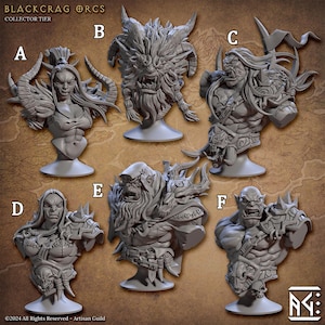 Blackcrag Mountain Orcs Fantasy Tabletop Miniature | Artisan Guild Busts